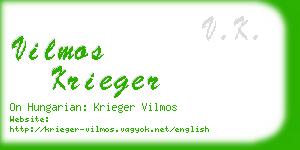 vilmos krieger business card